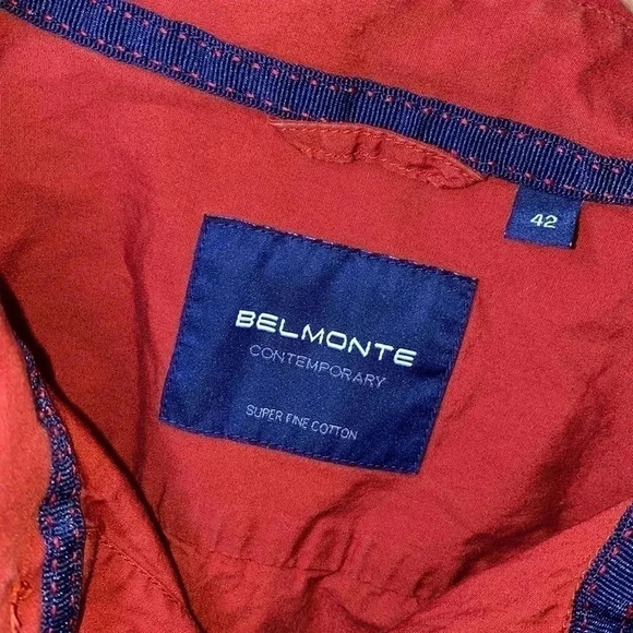 Belmont Contemporary | Men’s Super Fine Cotton Burgundy Size 42 - Picture 2 of 4